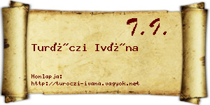 Turóczi Ivána névjegykártya